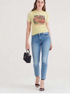 7 For All Mankind Jeans Women's 28 Blue Light Wash Straight Luxe Vintage Edie